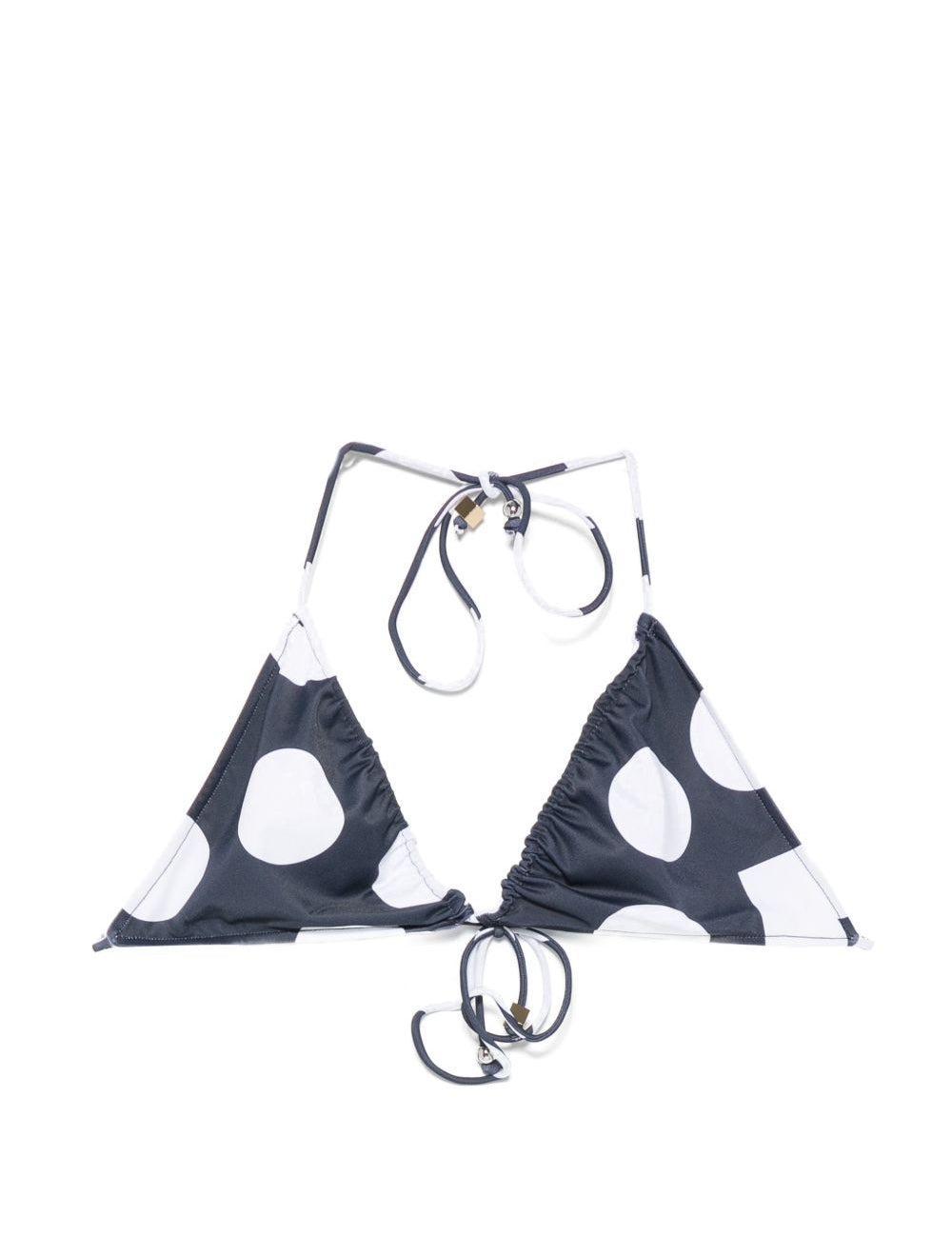 Top bikini triangle in blu e bianco jacquemus - donna 