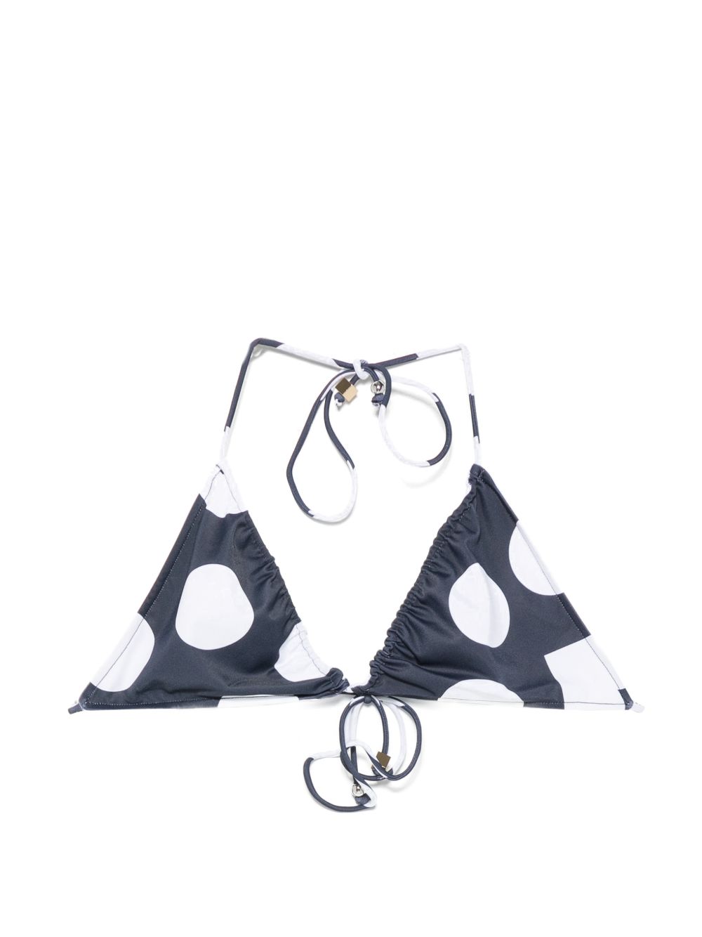 Top bikini triangle in blu e bianco jacquemus - donna 