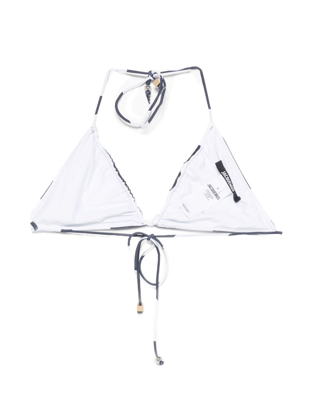Top bikini triangle in blu e bianco jacquemus - donna 