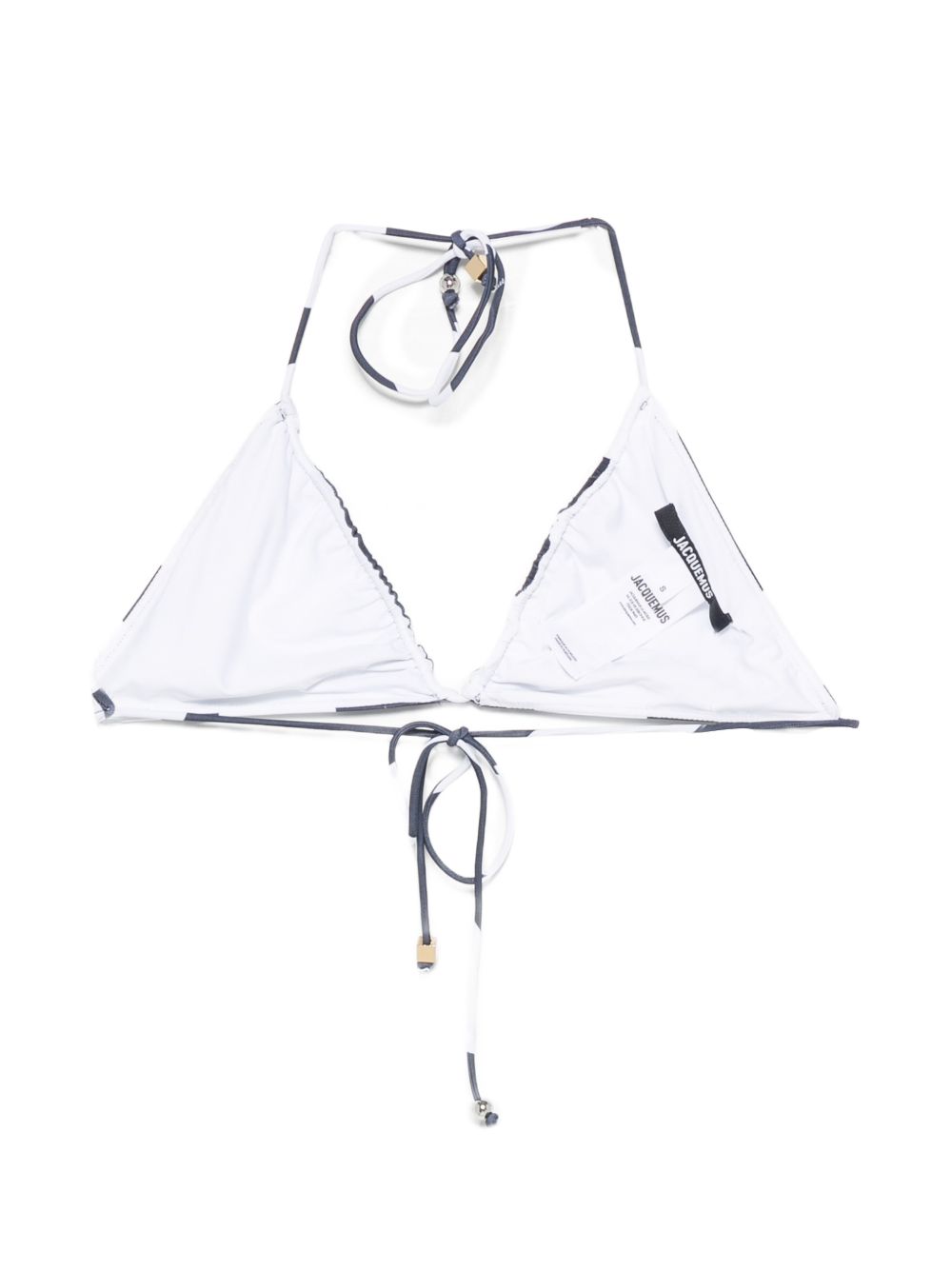 Top bikini triangle in blu e bianco jacquemus - donna 