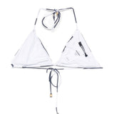 Top bikini triangle in blu e bianco jacquemus - donna 
