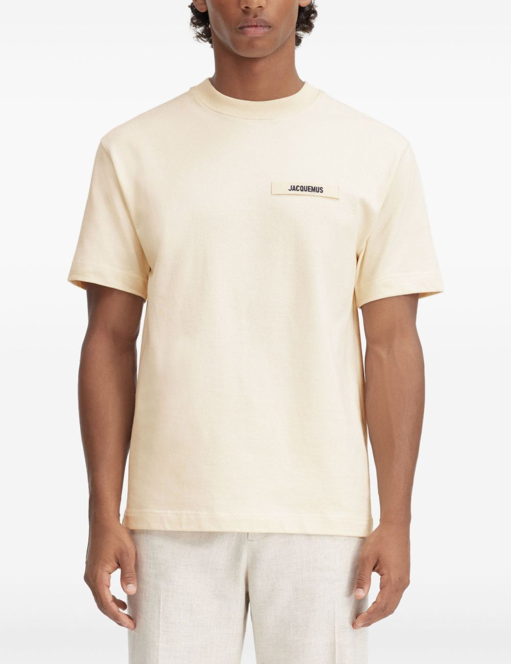T-shirt con logo in avorio Jacquemus - uomo 