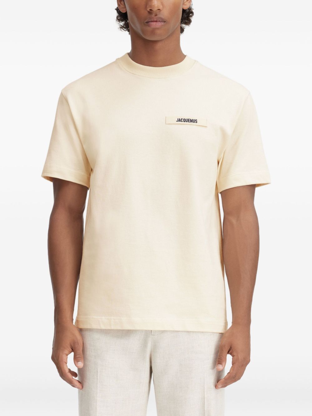 T-shirt con logo in avorio Jacquemus - uomo 