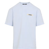 T-shirt con logo e toppa in blu Jacquemus - uomo 
