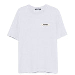 T-shirt con logo e toppa in gros grain in grigio Jacquemus - uomo 