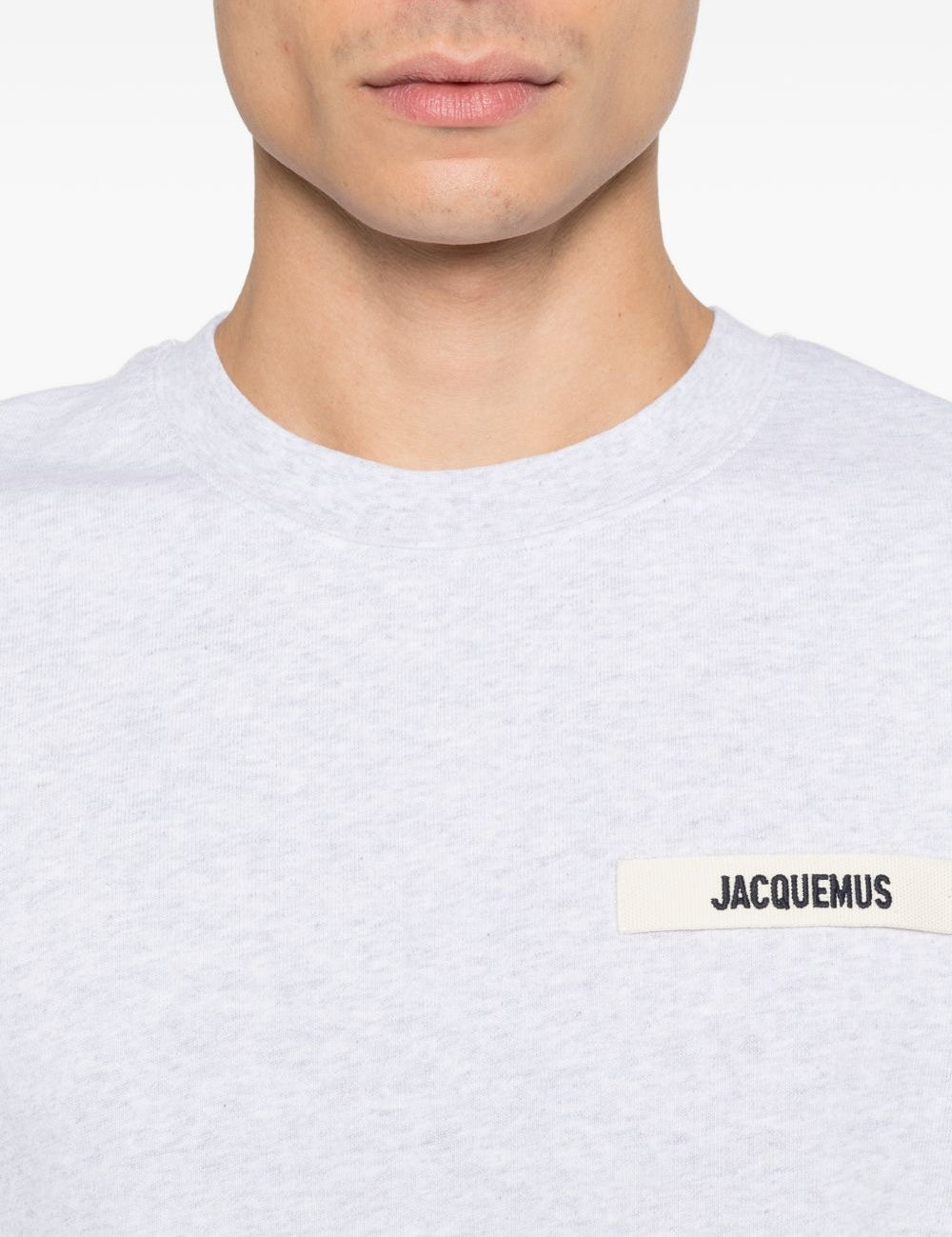 T-shirt con logo e toppa in gros grain in grigio Jacquemus - uomo 