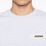 T-shirt con logo e toppa in gros grain in grigio Jacquemus - uomo 