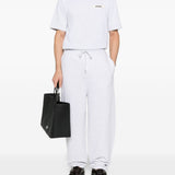 T-shirt con logo e toppa in gros grain in grigio Jacquemus - uomo 