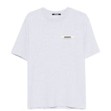 T-shirt con logo e toppa in gros grain in grigio Jacquemus - uomo 
