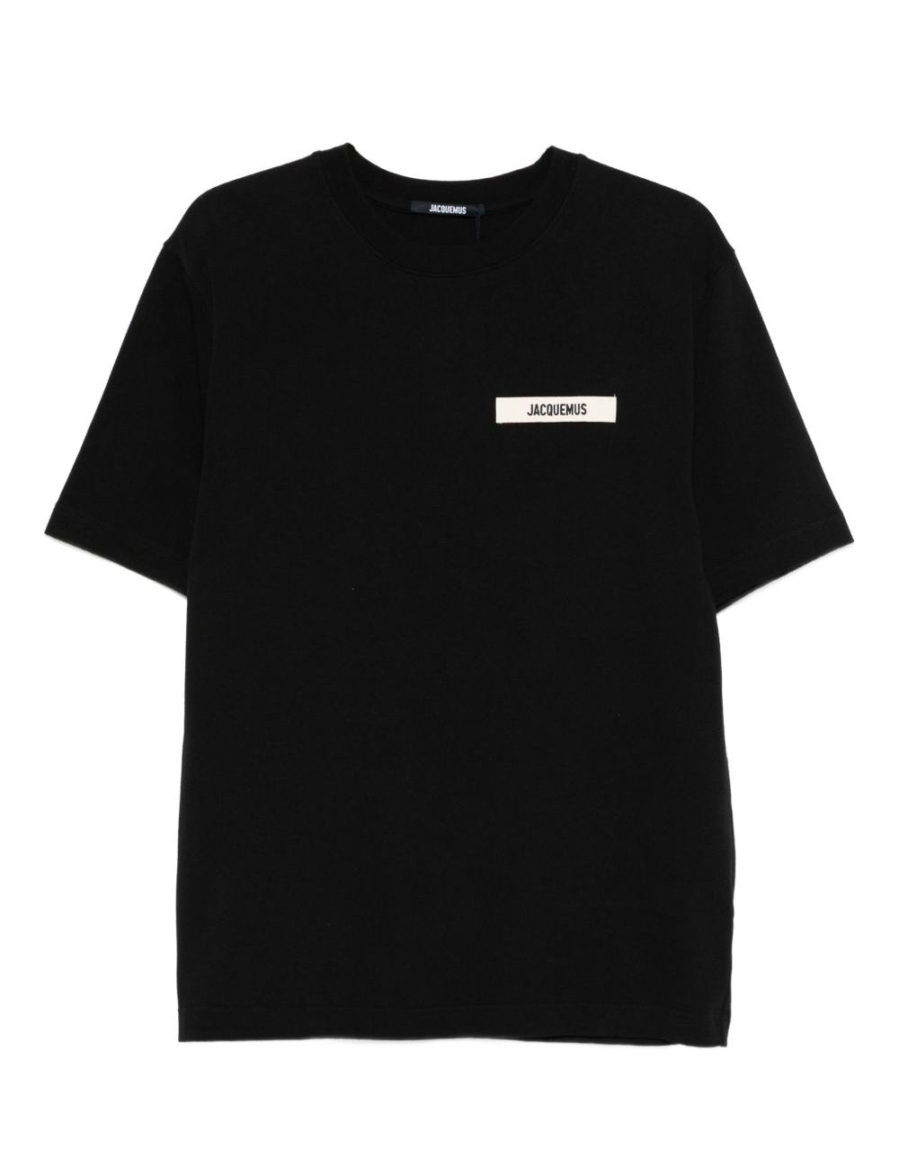 T-shirt con logo e toppa in gros grain in nero Jacquemus - uomo 