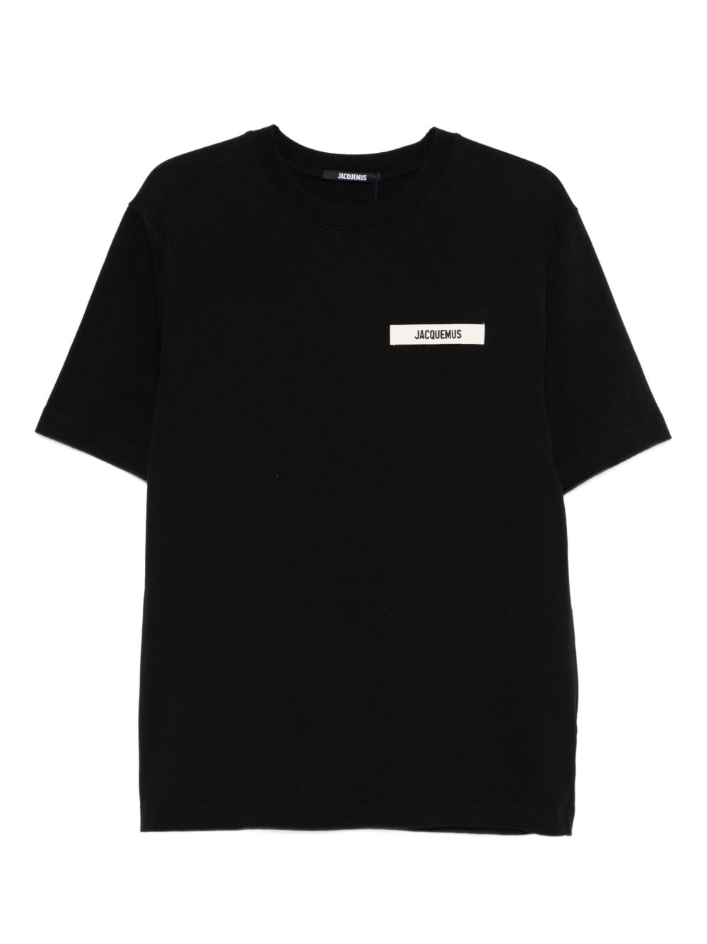 T-shirt con logo e toppa in gros grain in nero Jacquemus - uomo 