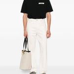 T-shirt con logo e toppa in gros grain in nero Jacquemus - uomo 