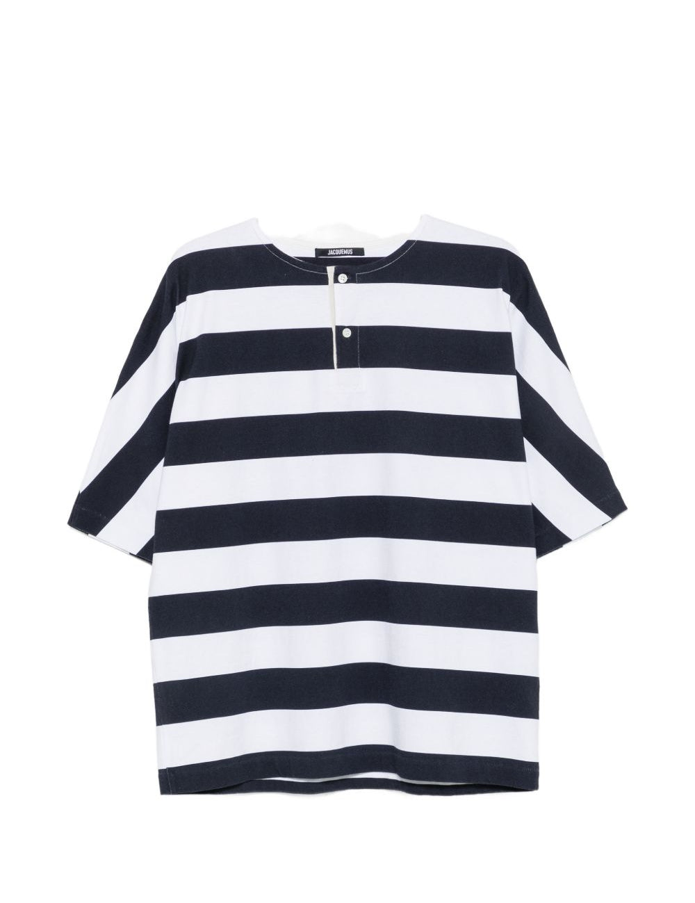 T-shirt a maniche corte a righe in blu e bianco Jacquemus - uomo 