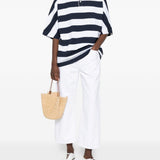 T-shirt a maniche corte a righe in blu e bianco Jacquemus - uomo 