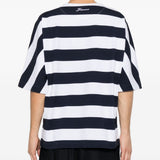 T-shirt a maniche corte a righe in blu e bianco Jacquemus - uomo 