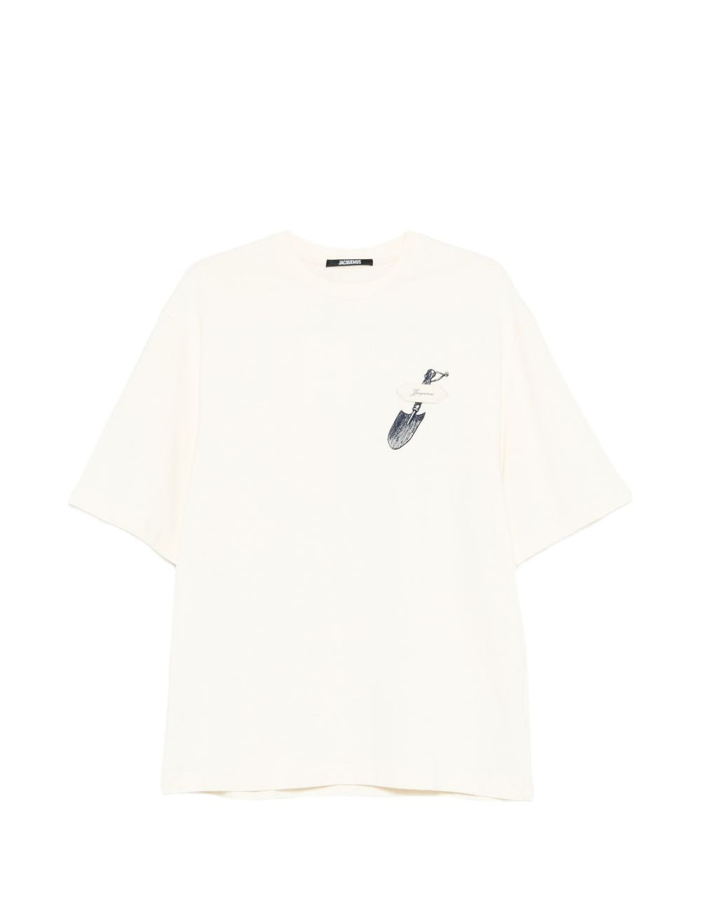 T-shirt con pala ricamata in bianco Jacquemus - uomo 