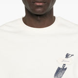T-shirt con pala ricamata in bianco Jacquemus - uomo 