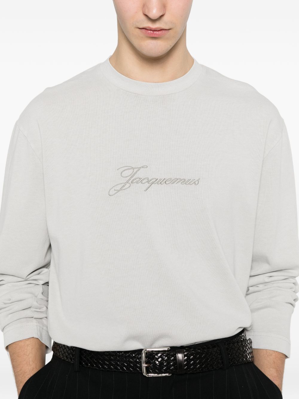 T-shirt a maniche lunghe in grigio Jacquemus - unisex 