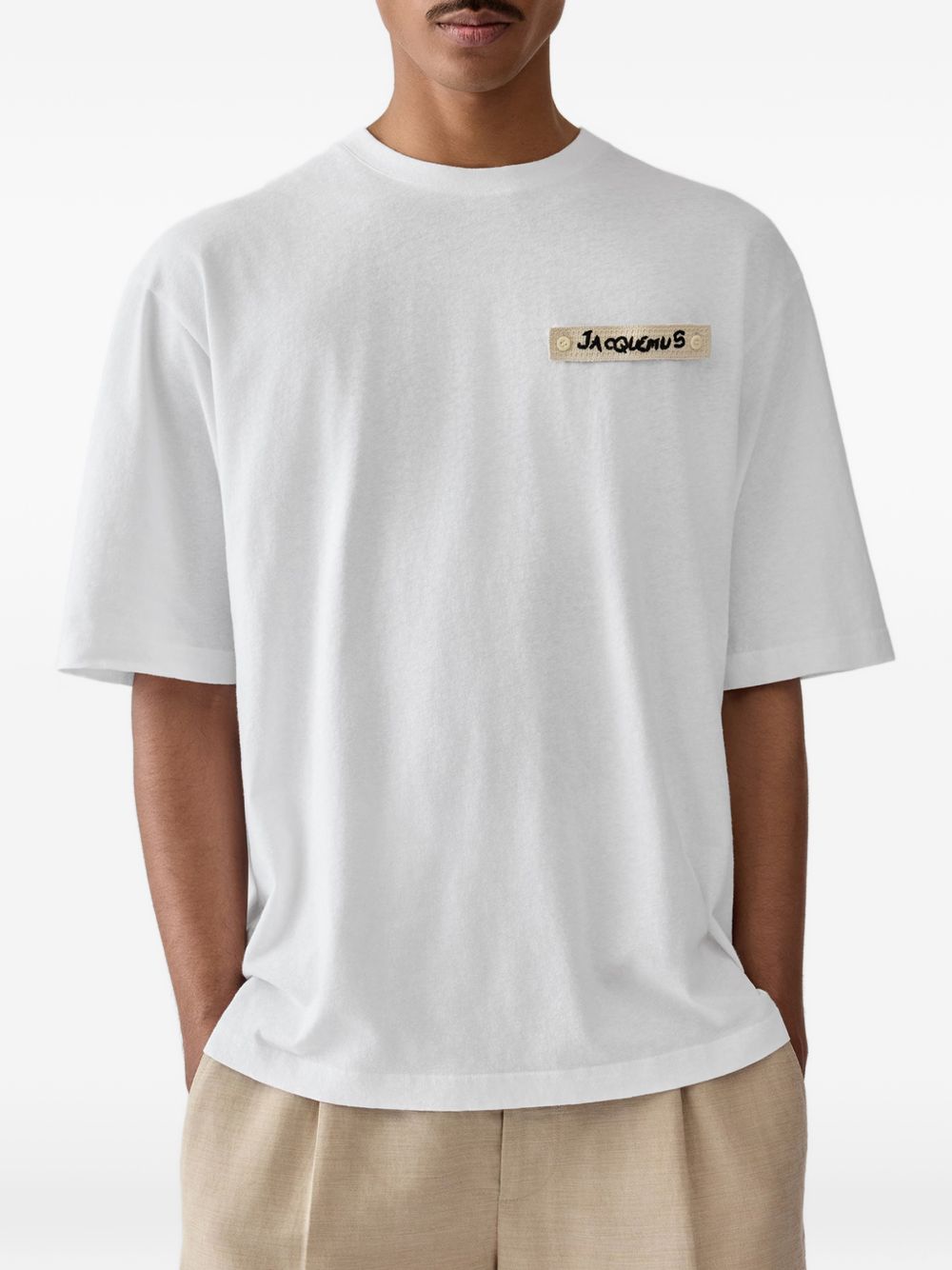 T-shirt con logo in beige Jacquemus - uomo 