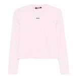 T-shirt con logo gros grain in rosa Jacquemus - donna 