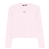 T-shirt con logo gros grain in rosa Jacquemus - donna 