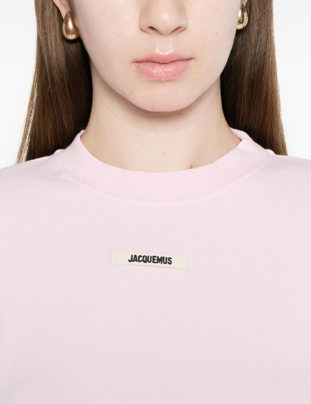 T-shirt con logo gros grain in rosa Jacquemus - donna 