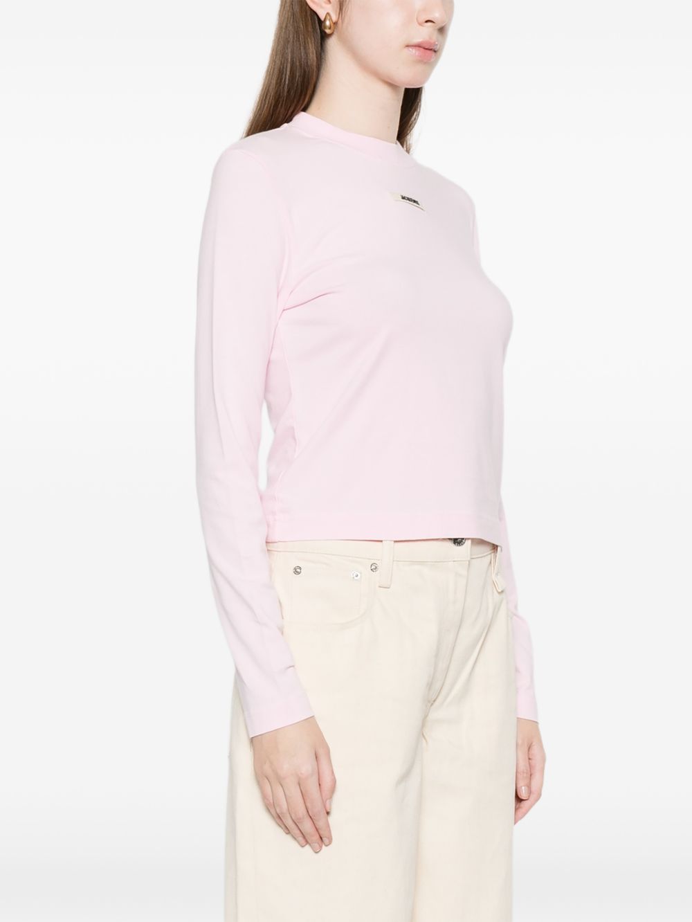 T-shirt con logo gros grain in rosa Jacquemus - donna 