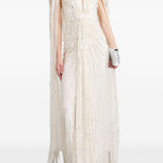 Abito da sera con paillettes goldfinger 007 in avorio Jenny packham - donna 