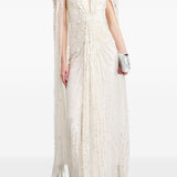 Abito da sera con paillettes goldfinger 007 in avorio Jenny packham - donna 