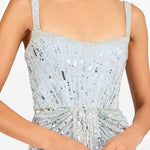 Abito da sera Chrissy con paillettes e cristalli in celeste Jenny packham - donna 