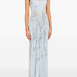 Abito da sera Chrissy con paillettes e cristalli in celeste Jenny packham - donna 