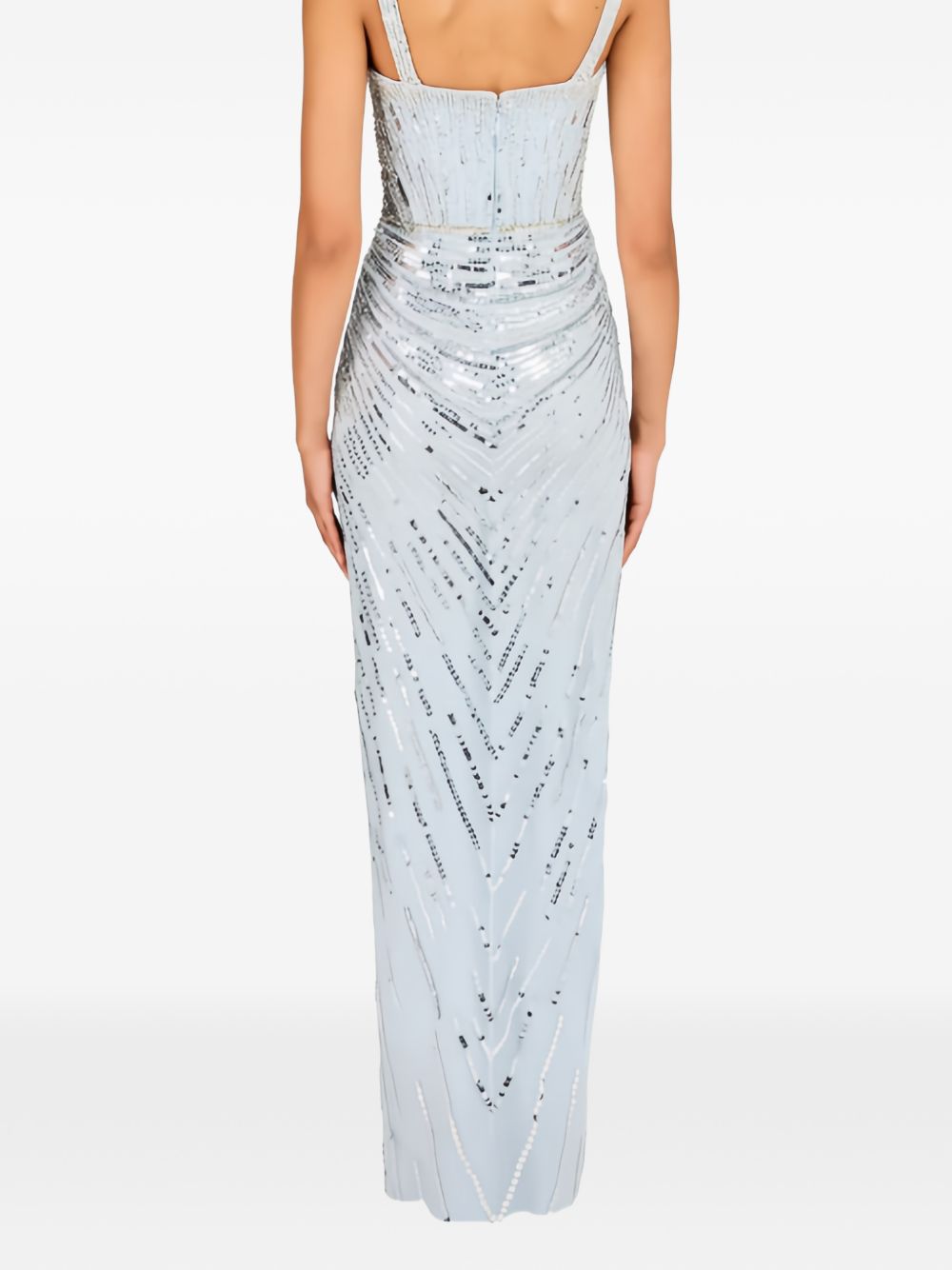 Abito da sera Chrissy con paillettes e cristalli in celeste Jenny packham - donna 