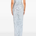 Abito da sera Chrissy con paillettes e cristalli in celeste Jenny packham - donna 