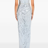 Abito da sera Chrissy con paillettes e cristalli in celeste Jenny packham - donna 