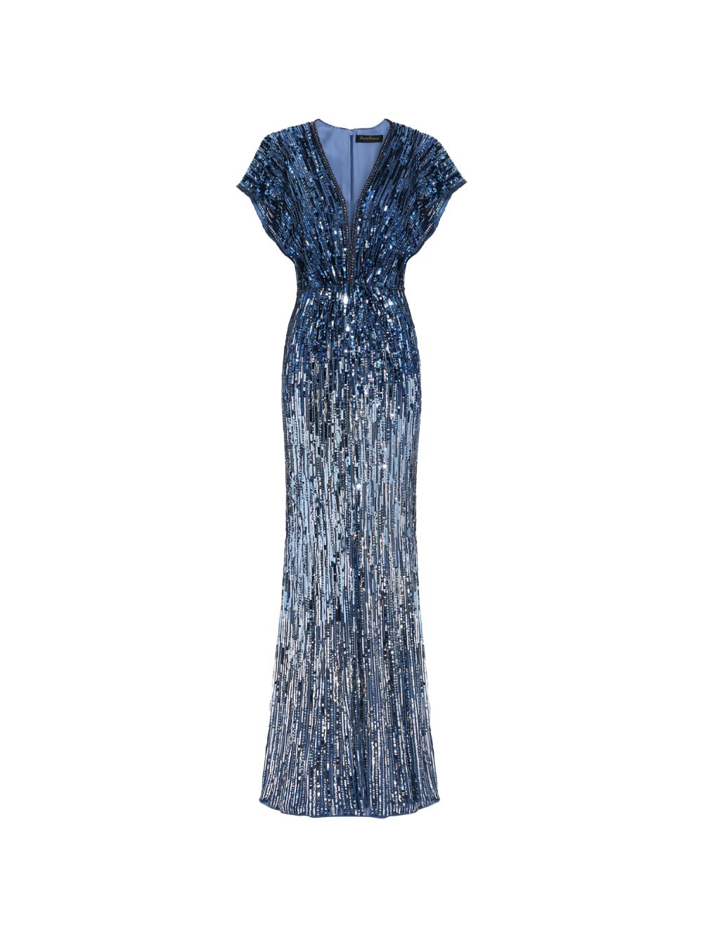 Abito Dusk lungo con paillettes in blu Jenny packham - donna 