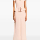 Abito lungo nocturne con cristalli in rosa Jenny packham - donna 