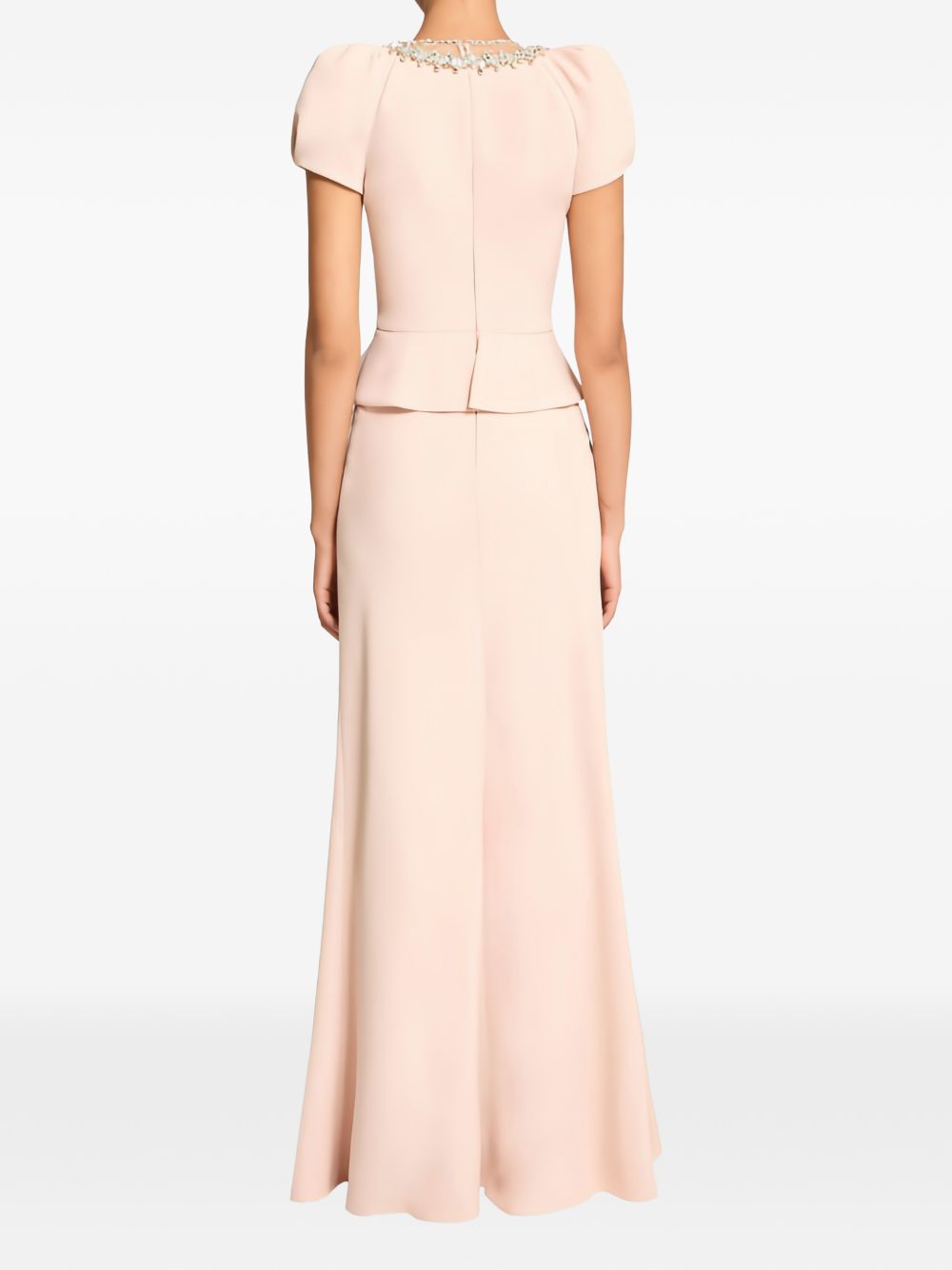 Abito lungo nocturne con cristalli in rosa Jenny packham - donna 