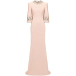 Abito lungo ilana con cristalli in rosa Jenny packham - donna 
