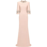 Abito lungo ilana con cristalli in rosa Jenny packham - donna 