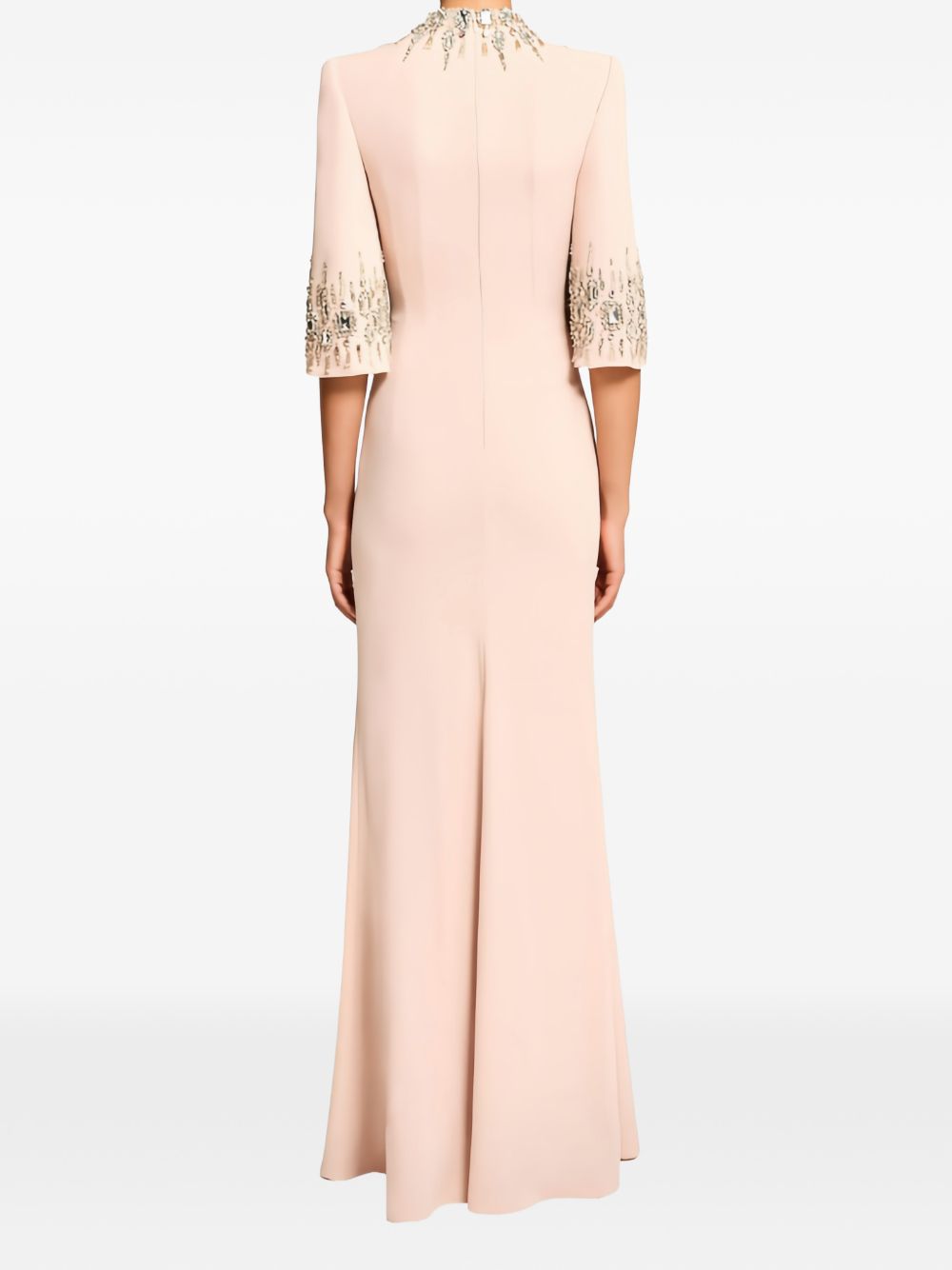 Abito lungo ilana con cristalli in rosa Jenny packham - donna 