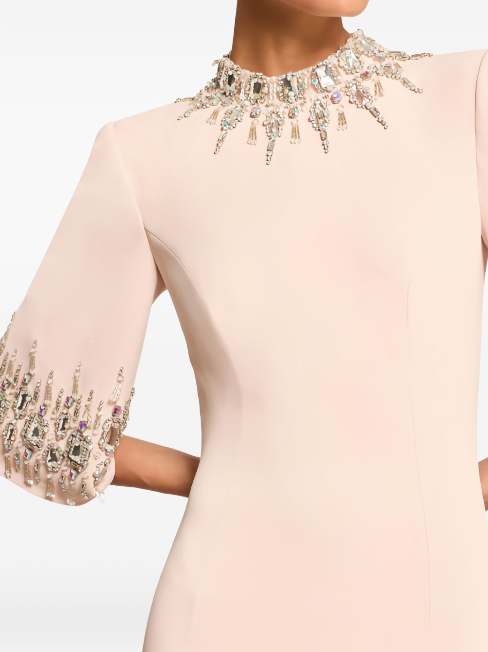Abito lungo ilana con cristalli in rosa Jenny packham - donna 