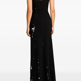 Abito lungo Lust con scollo a cuore in nero Jenny packham - donna 