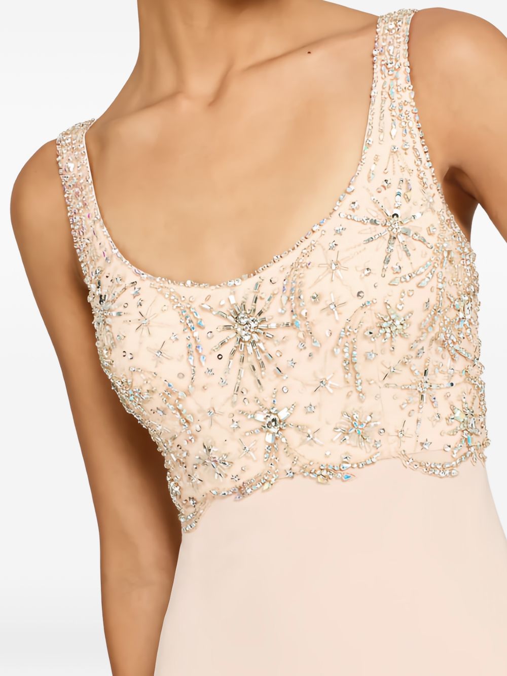 Abito lungo reverie con cristalli in rosa Jenny packham - donna 