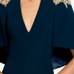 Abito lungo star shower con cristalli in blu Jenny packham - donna 