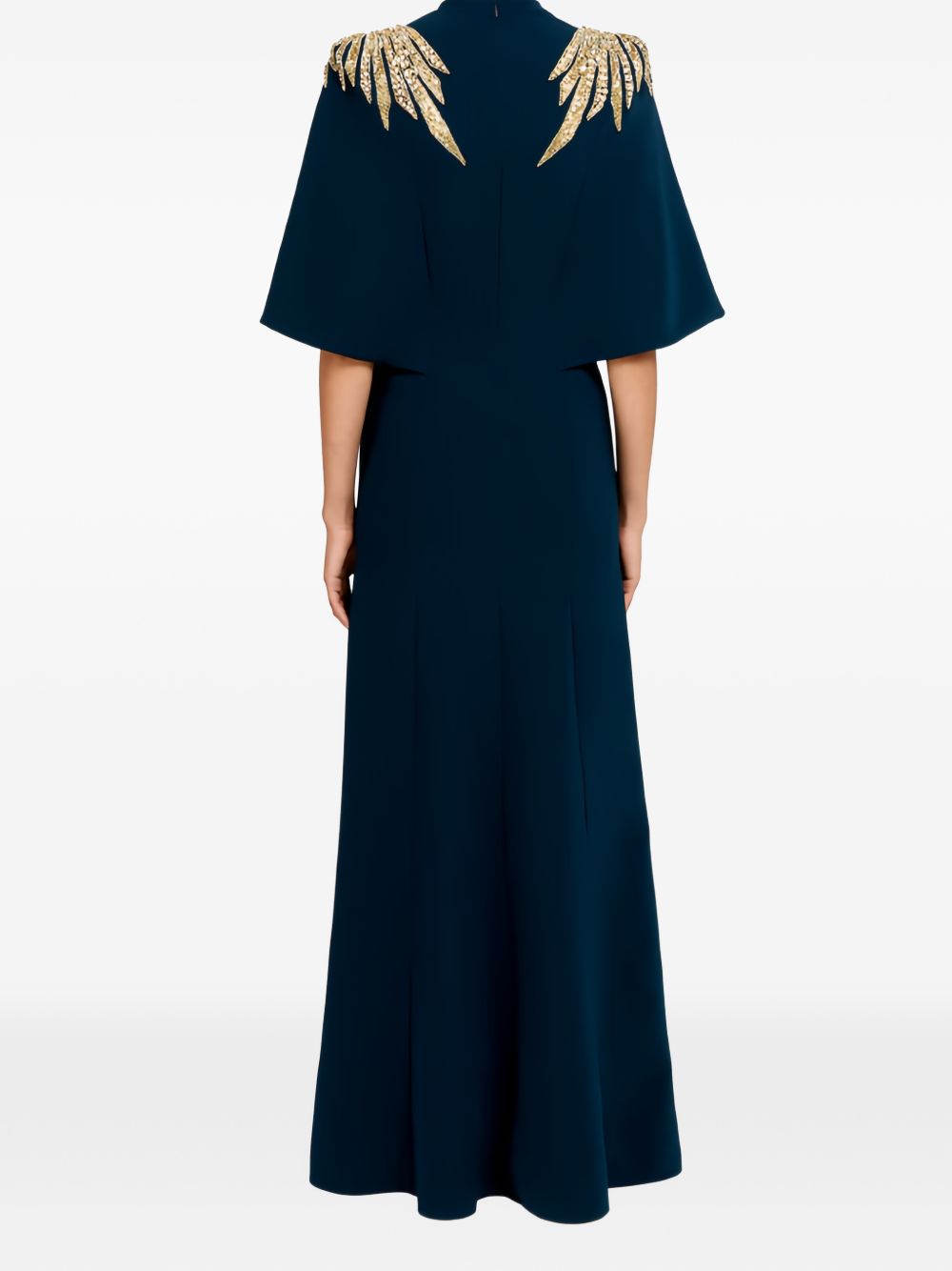 Abito lungo star shower con cristalli in blu Jenny packham - donna 