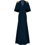 Abito lungo star shower con cristalli in blu Jenny packham - donna 