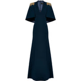 Abito lungo star shower con cristalli in blu Jenny packham - donna 