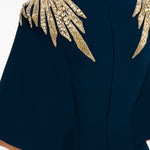 Abito lungo star shower con cristalli in blu Jenny packham - donna 