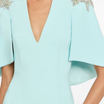 Abito lungo star shower con cristalli in celeste Jenny packham - donna 