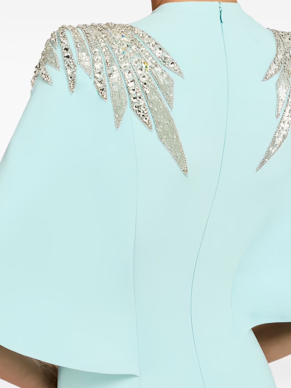 Abito lungo star shower con cristalli in celeste Jenny packham - donna 